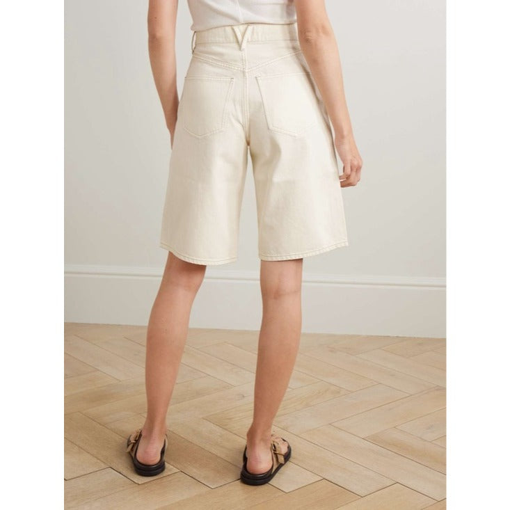 Charlotte High Rise Long Short in Ecru - 26