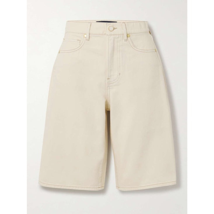 Charlotte High Rise Long Short in Ecru - 26