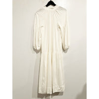 Cream Linen Blend Midi Dress - Medium