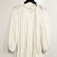 Cream Linen Blend Midi Dress - Medium