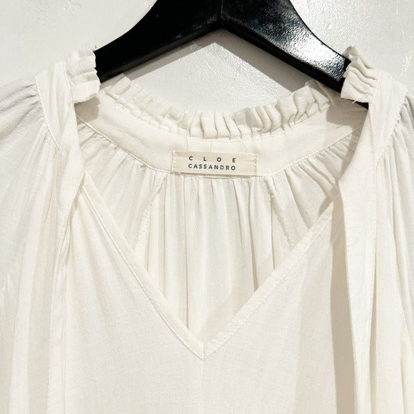 Cream Linen Blend Midi Dress - Medium