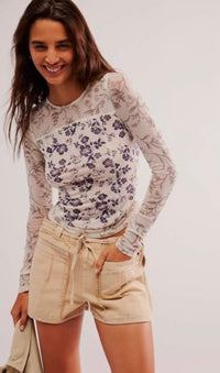 Betty's Garden Top in Neutral Combo