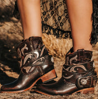 Tash Brown Embroidered Boots
