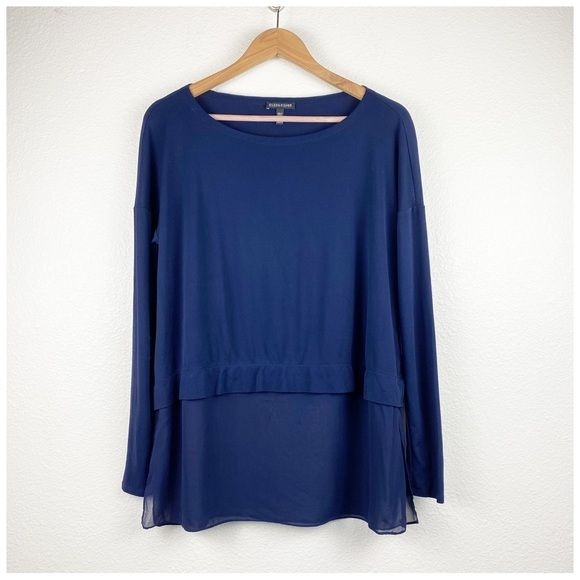 Navy Silk Twofer Tunic Size XXS