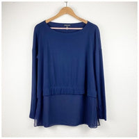 Navy Silk Twofer Tunic Size XXS