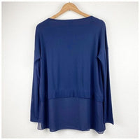 Navy Silk Twofer Tunic Size XXS