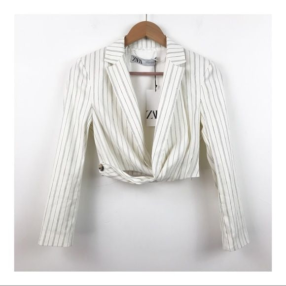 Cropped Striped Blazer Top Size XS