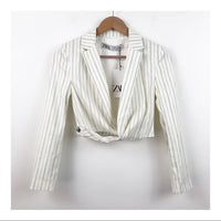 Cropped Striped Blazer Top Size XS