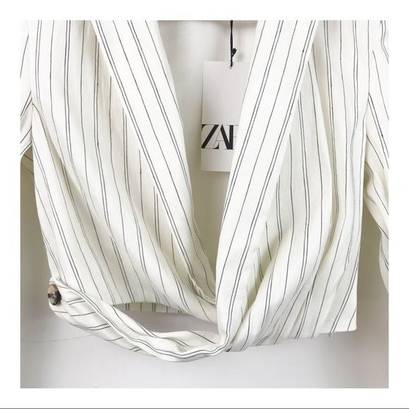 Cropped Striped Blazer Top Size XS