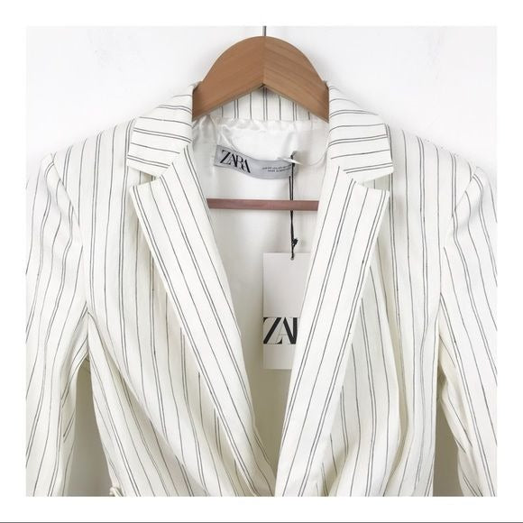 Cropped Striped Blazer Top Size XS