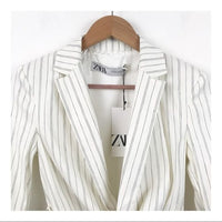 Cropped Striped Blazer Top Size XS