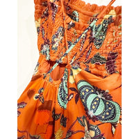 Orange Floral Cross-Back Maxi Dress - XXS