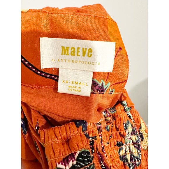 Orange Floral Cross-Back Maxi Dress - XXS