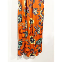 Orange Floral Cross-Back Maxi Dress - XXS