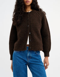 Cabin Cardigan in Espresso Heather