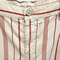 Hippie Cotton‎ Linen Blend Wide Leg Pants In Red Stripe - 10
