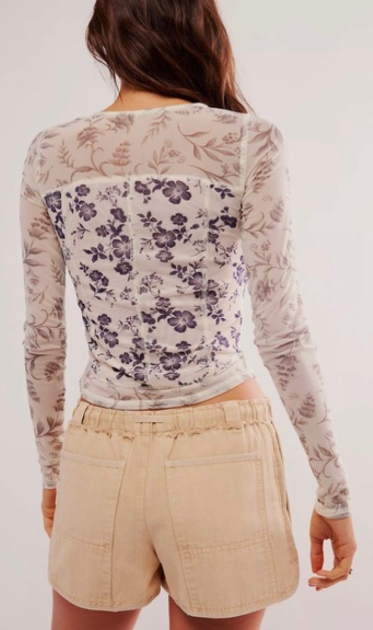 Betty's Garden Top in Neutral Combo