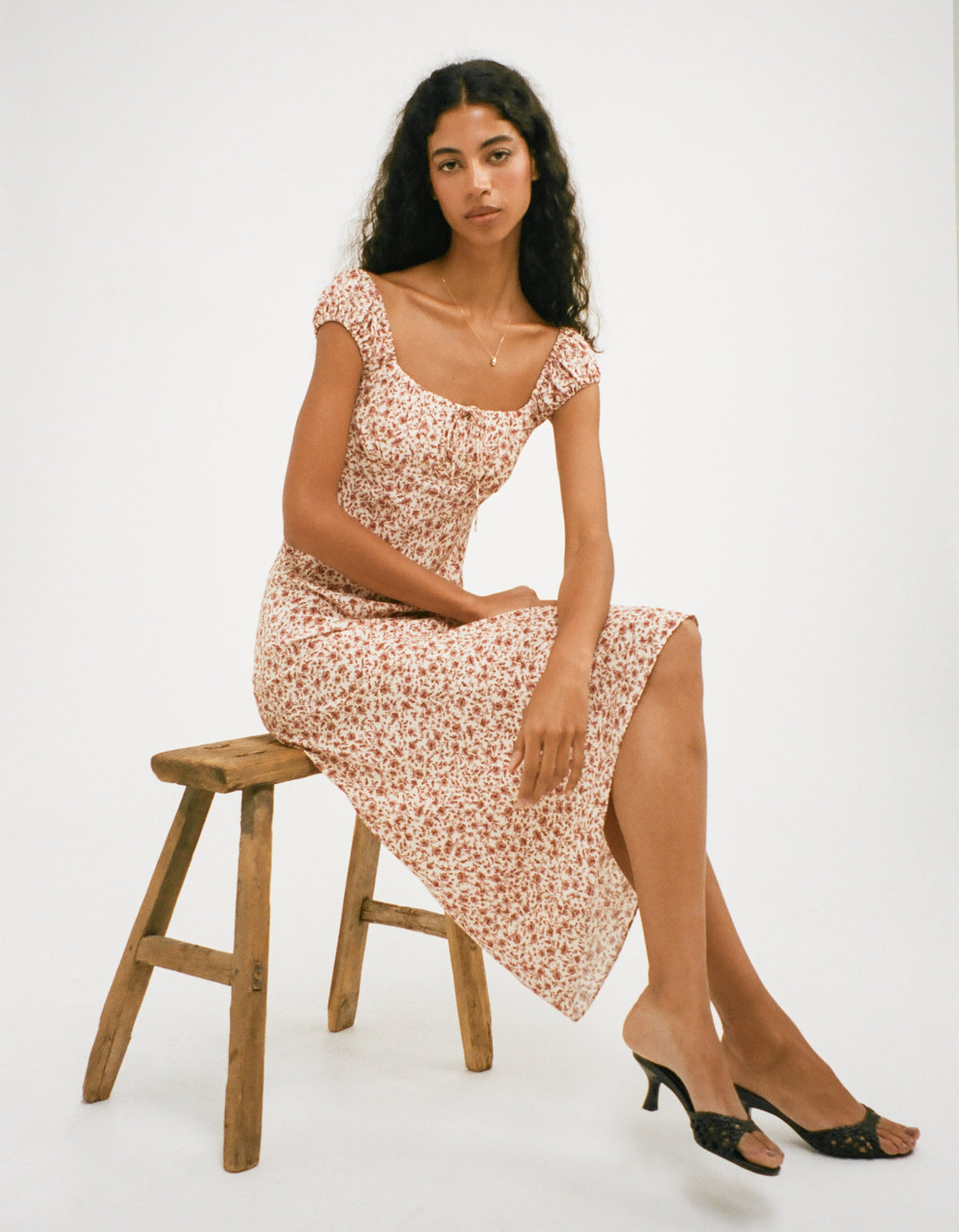 Callaway Midi Dress in Tea Rose Toile