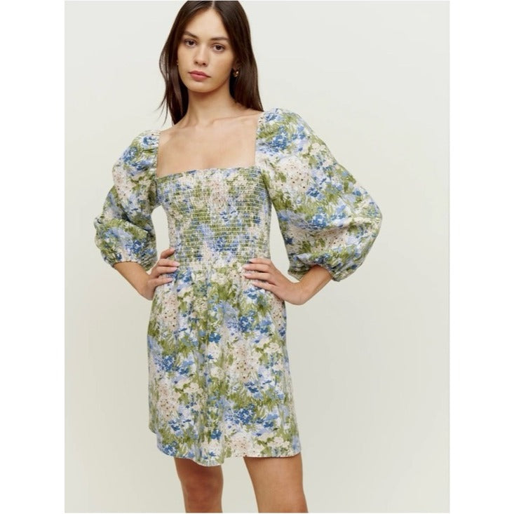 Greyson Floral Print Linen Mini Dress - Small