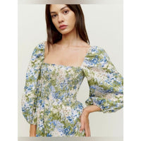 Greyson Floral Print Linen Mini Dress - Small
