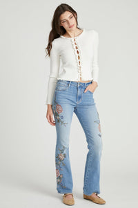 Mila Boot Cut in Natura Needlepoint