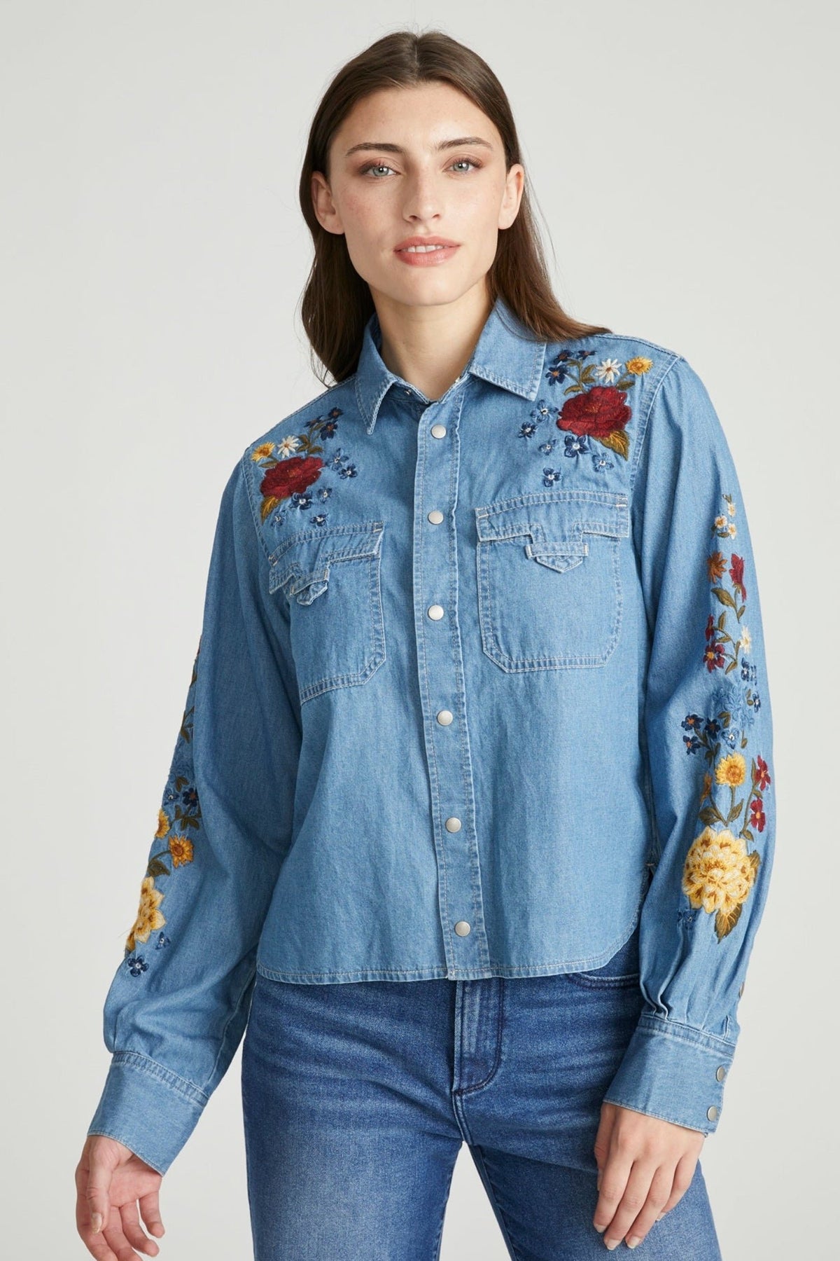 Chambray Top in Bloomfull