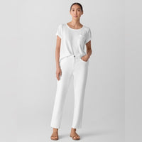 Garment-Dyed Organic Cotton Denim Slim Jean in White