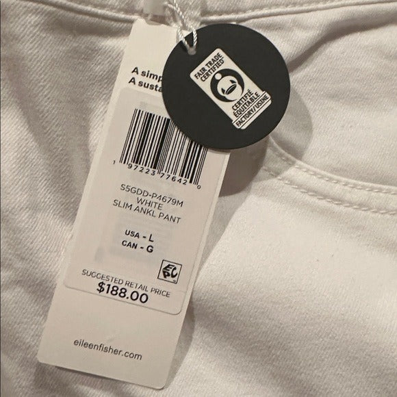 Garment-Dyed Organic Cotton Denim Slim Jean in White