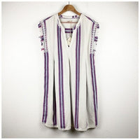 Baja Beach Tunic Dress in French Rose Baja Stripe Size Large