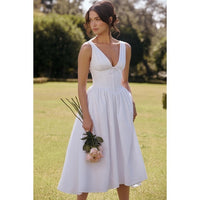 Emmelina White Cotton Corset Sundress - Medium