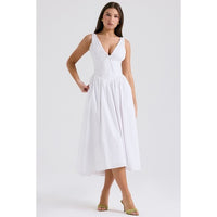 Emmelina White Cotton Corset Sundress - Medium