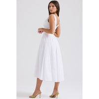 Emmelina White Cotton Corset Sundress - Medium