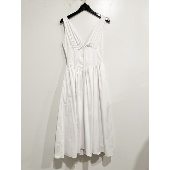 Emmelina White Cotton Corset Sundress - Medium