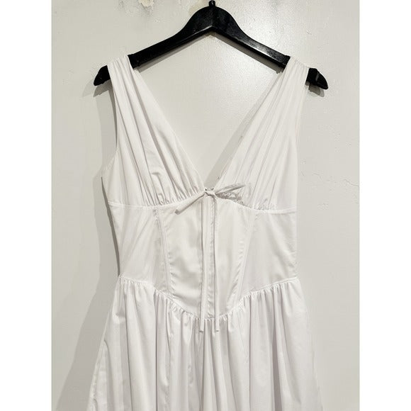 Emmelina White Cotton Corset Sundress - Medium