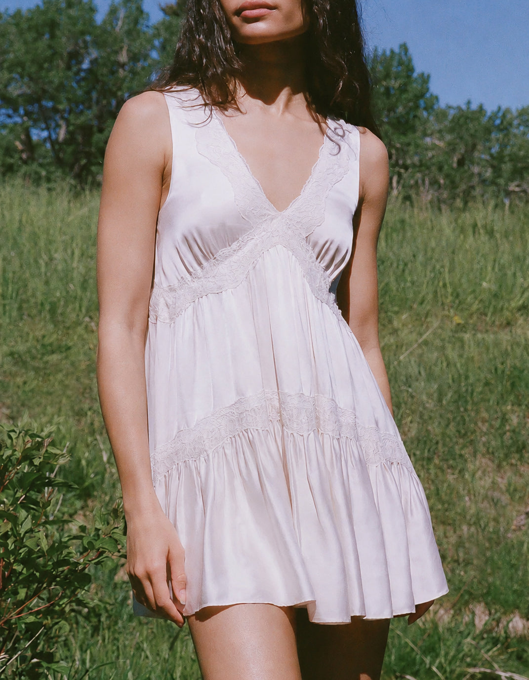 Moonlace Mini Dress in Ivory