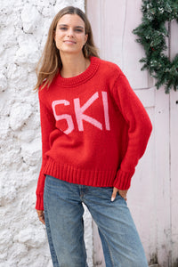 Alpine Ski Crew Chunky in Red Ginger/Pretty Pink