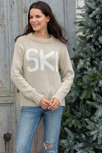 Alpine Ski Crew Chunky in Sleek Beige/Pure Snow