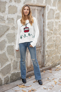 Telluride Crew Chunky in Pure Snow/Red Ginger