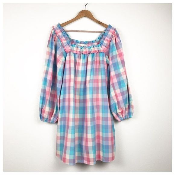 April Dress in Woven Check Size Small