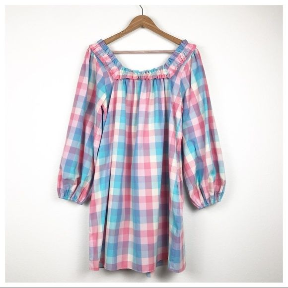 April Dress in Woven Check Size Small