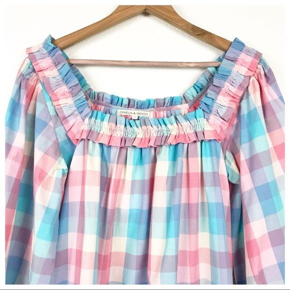 April Dress in Woven Check Size Small