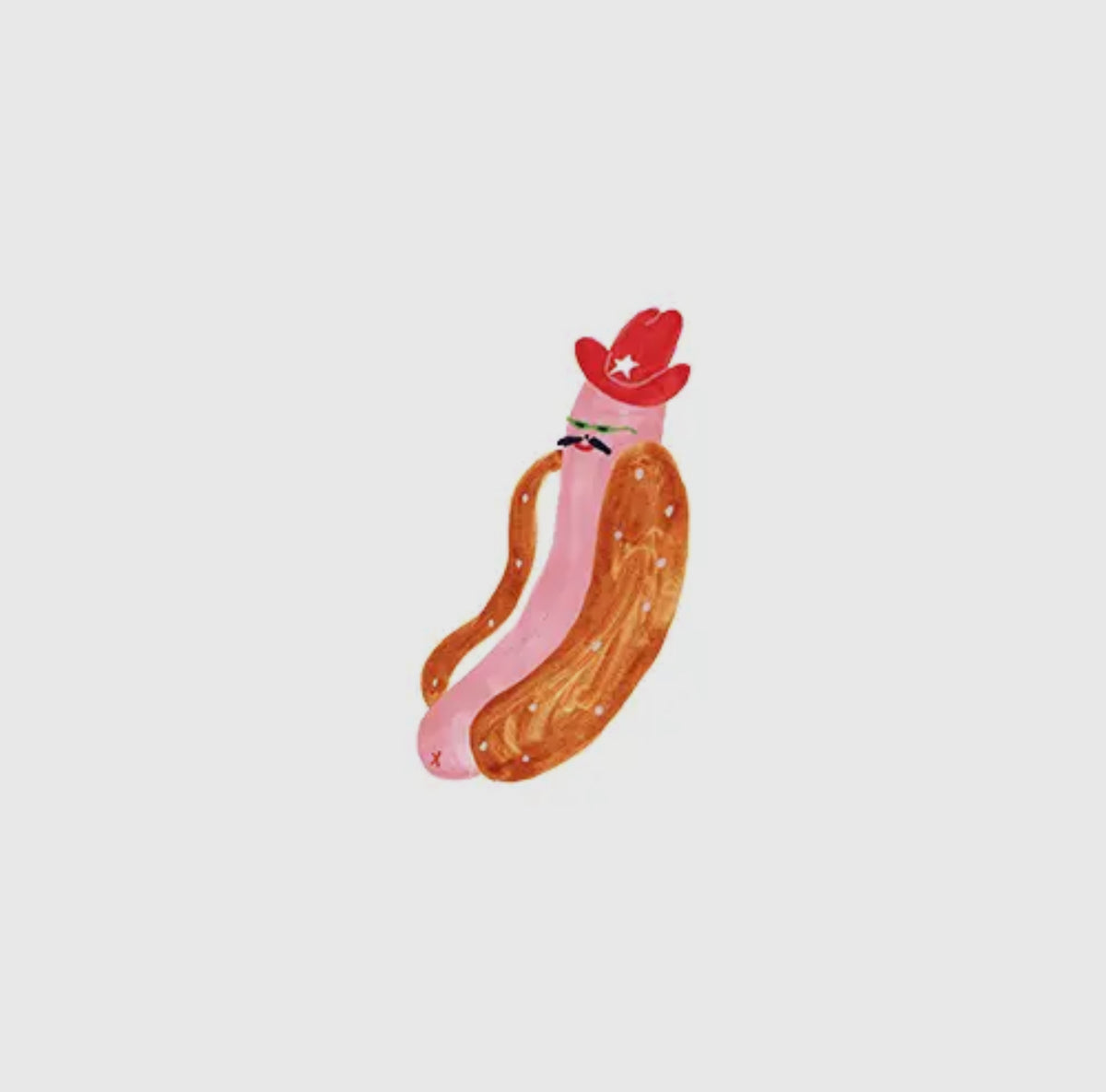 Cowboy hotdog tattoo