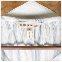 White and Blue Stripe Ruffle Mini Dress Size 2