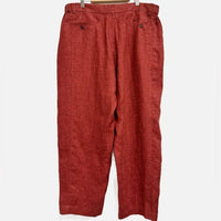 Tailored Trousers Yarn-dyed Linen in Dark Red