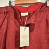 Tailored Trousers Yarn-dyed Linen in Dark Red