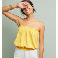 Colusa Strapless Top in Yellow Size Small
