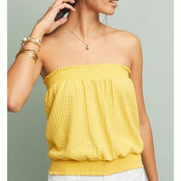 Colusa Strapless Top in Yellow Size Small