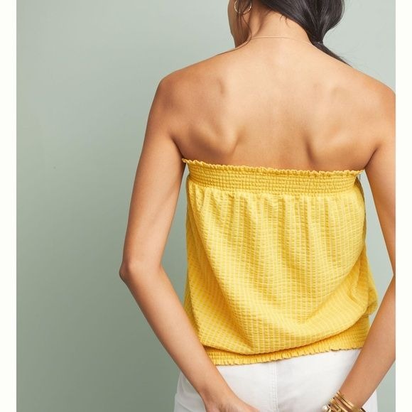 Colusa Strapless Top in Yellow Size Small