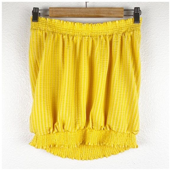Colusa Strapless Top in Yellow Size Small