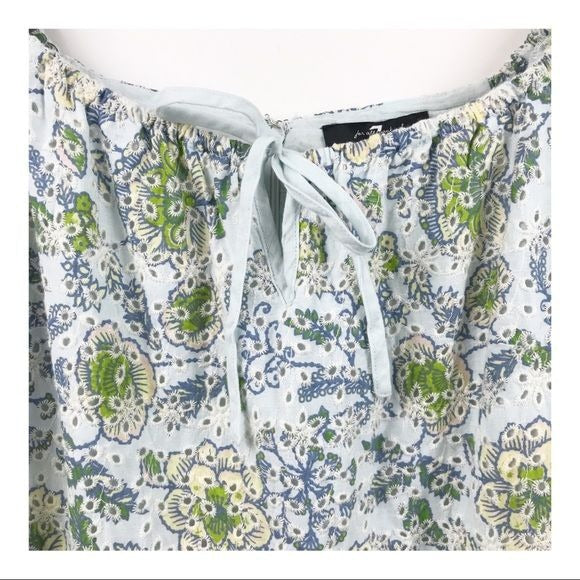 NWT Blue Eyelet Floral Dress Size Small
